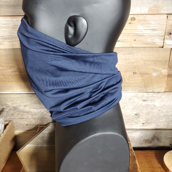 Unisex Bandit-Style Dark Blue Tube Mask - Sweatband - Picture 4 of 5